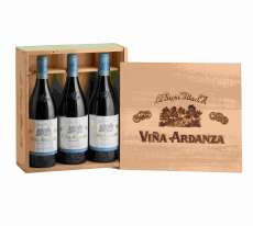 Vin roșu 3 Viña Ardanza  en caja de madera